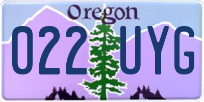 OR license plate 022UYG