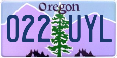 OR license plate 022UYL
