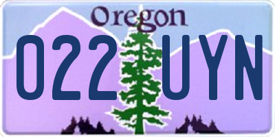 OR license plate 022UYN