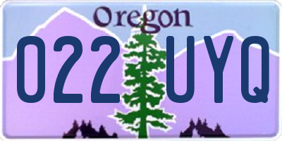OR license plate 022UYQ