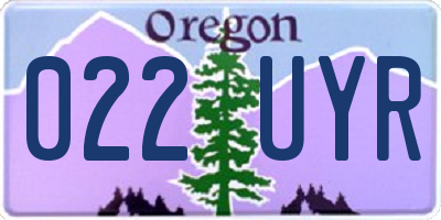 OR license plate 022UYR