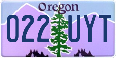 OR license plate 022UYT