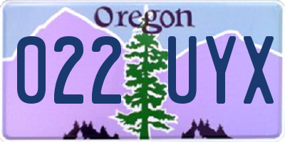 OR license plate 022UYX