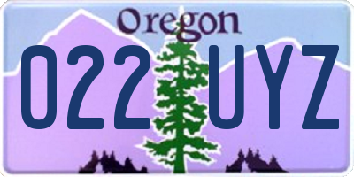 OR license plate 022UYZ