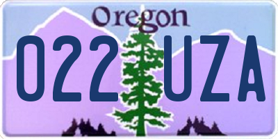 OR license plate 022UZA