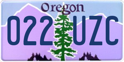 OR license plate 022UZC