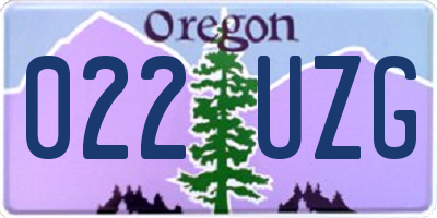 OR license plate 022UZG