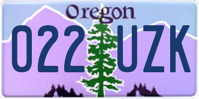 OR license plate 022UZK