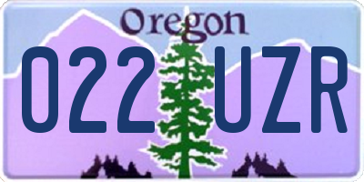 OR license plate 022UZR