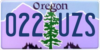 OR license plate 022UZS