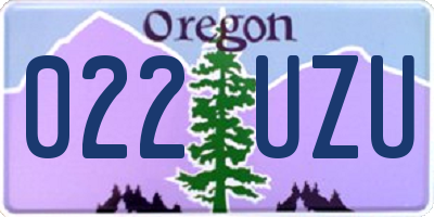 OR license plate 022UZU