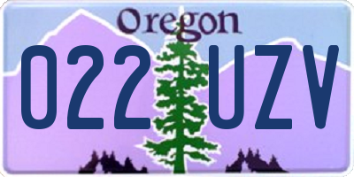 OR license plate 022UZV