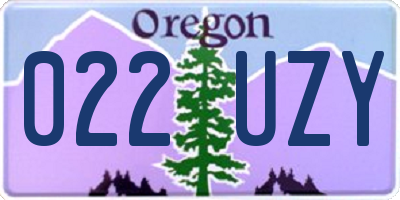 OR license plate 022UZY