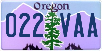 OR license plate 022VAA
