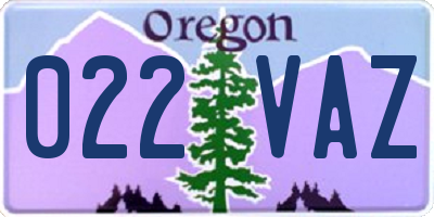 OR license plate 022VAZ