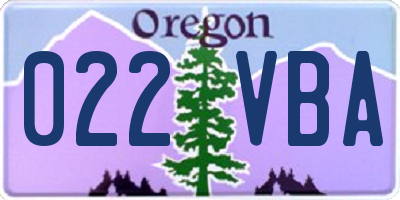 OR license plate 022VBA