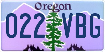 OR license plate 022VBG