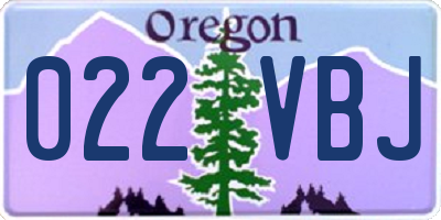 OR license plate 022VBJ