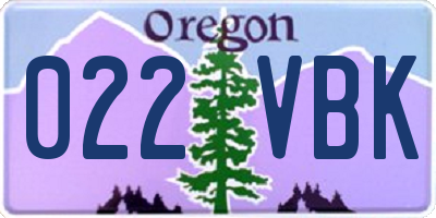 OR license plate 022VBK