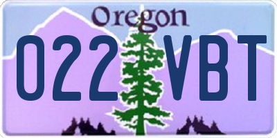OR license plate 022VBT