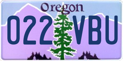 OR license plate 022VBU