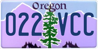 OR license plate 022VCC