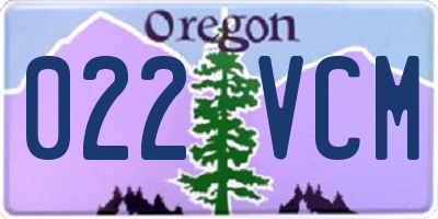 OR license plate 022VCM