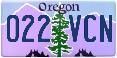 OR license plate 022VCN