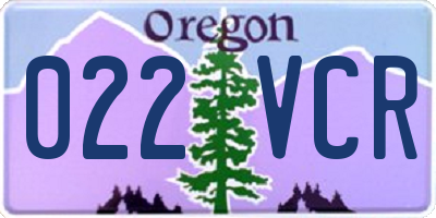 OR license plate 022VCR