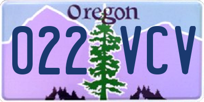 OR license plate 022VCV