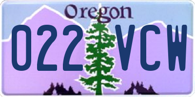 OR license plate 022VCW