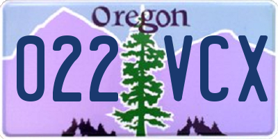 OR license plate 022VCX