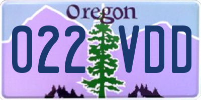OR license plate 022VDD