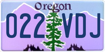 OR license plate 022VDJ