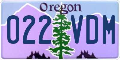 OR license plate 022VDM