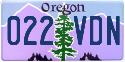 OR license plate 022VDN