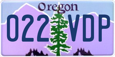 OR license plate 022VDP