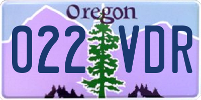 OR license plate 022VDR
