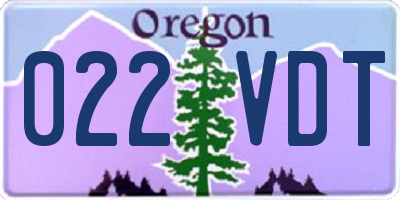 OR license plate 022VDT