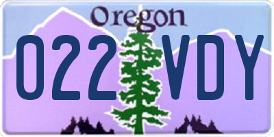 OR license plate 022VDY