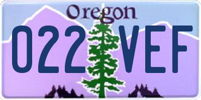 OR license plate 022VEF
