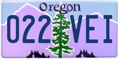 OR license plate 022VEI