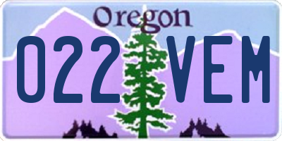 OR license plate 022VEM