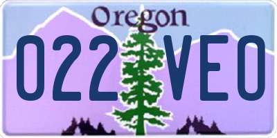 OR license plate 022VEO