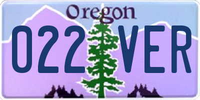 OR license plate 022VER