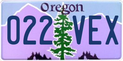 OR license plate 022VEX