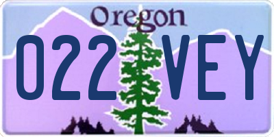 OR license plate 022VEY