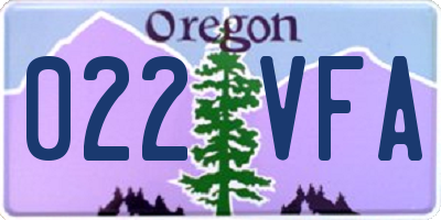 OR license plate 022VFA