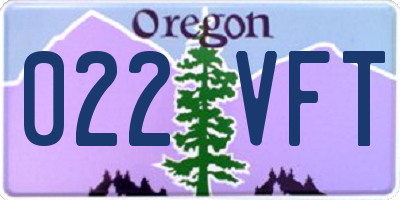 OR license plate 022VFT