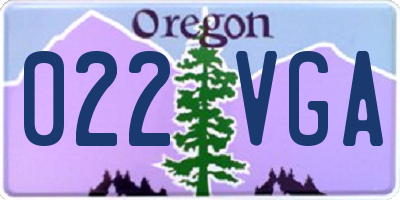 OR license plate 022VGA